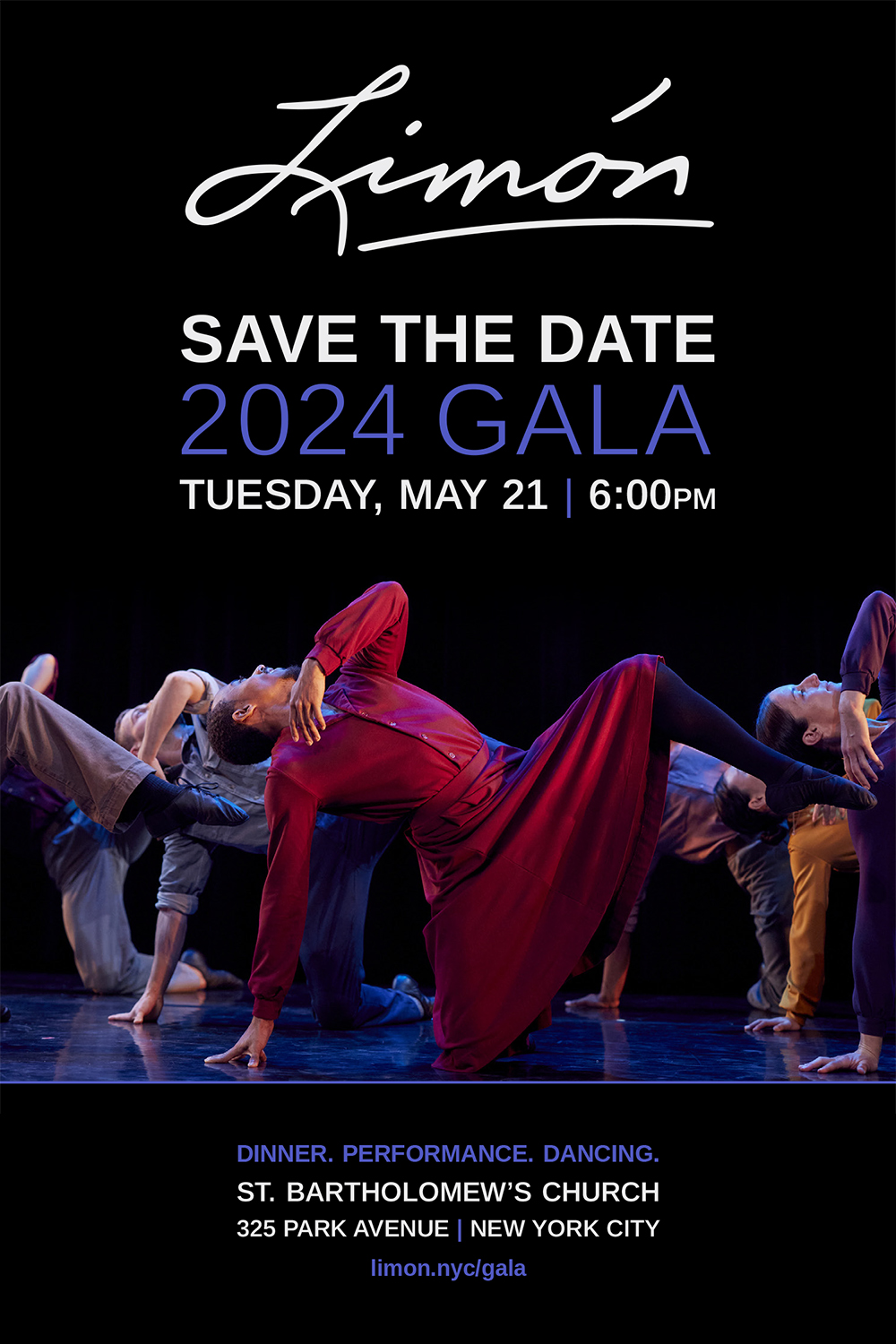 CLIENT: Jose Limon Dance Company DATE: May 2024 PROJECT: Save the date for annual gala